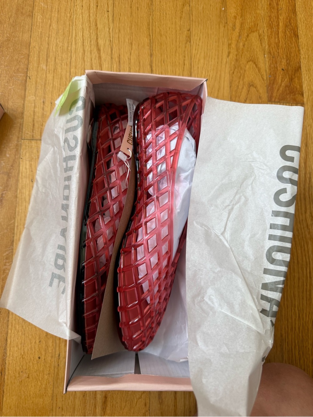 Women’s Red Lattice Slip-On Flats